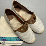 Tory Burch Sidney Espadrilles Flat Shoe Logo Slip On Cream Brown Women Size 10 Photo 0