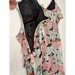 ZARA  Floral Chiffon Ruffled Tiered Spaghetti Strap Dress Black Green Medium Photo 4