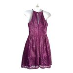 B Darlin Y2K Vintage Lace Floral Netting Halter Party Cranberry Dress 5 to 6 Juni… Photo 2