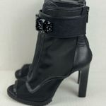 Karl Lagerfeld Women's US 7.5Blayze Black Mesh Ankle Pumps Peep Toes Shoes Photo 4