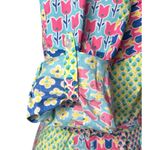 Talbots  Island Patchwork Floral Print Belted Shirt Dress Sz 4 Convertible Sleeve Photo 10
