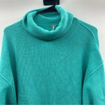 Free People  Oasis‎ Blue Softly Structured Knit Tunic Turtleneck Sweater Size XS Photo 2