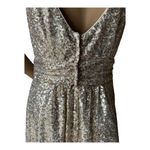 David's Bridal sequin v-neck bridesmaid dress with satin piping gold size 8 Photo 13