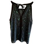 Collective Concepts Sleeveless Blue Green Peacock Pattern Lightweight Blouse L Photo 2