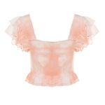 Love Shack Fancy  Peach Twist Hand Dye Wrennly Top Photo 1