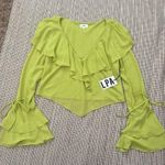 LPA NWT  Elaine Flounce Blouse in Key Lime Photo 1