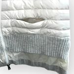 BRAND NEW Sosken Designer White Down Puffer Longline Fur Trim Jacket Coat XL XXL Silver Photo 9