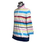 Talbots T by  Women’s Rainbow Striped Half Zip Sweatshirt Size S Nautical Preppy Photo 2