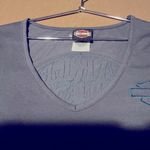 Harley Davidson Vintage Harley-Davidson Women's Dark Gray and turquoise Tee with Blue Accents Photo 2
