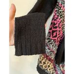 Finesse Knit Cardigan Black Pink Geometric Boho M Size M Photo 2