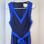 Anthropologie Elevenses Navy Blue Open Back Wide Leg Becas Jumpsuit Size 4 Photo 3