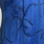 Vtg Beaded Gown Slip Dress Blue 12 Prom Whimsigoth Formal Goth Cassandra Stone Photo 3