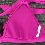 Kenneth Cole  Hot Pink Ruffle Padded Swim Bikini Bathing Suit Top NEW M Photo 4