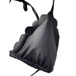 South Beach  Women's Black Scalloped Bikini Halter Top Sz 8 Photo 3