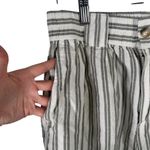 Madewell Linen Blend Curve Hem Striped Shorts Coastal Beachy Womens Small Photo 3