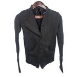 Intermix  Improvd Distressed Cardigan Jacket Charcoal Gray Sweater Xs Xsmall Photo 0