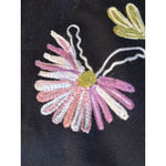 Black Wool Kimono Asian Jacket Blazer All Over Floral Embroidery Size 1X Photo 7