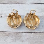 Vintage Clip On Earrings Extra Large Chunky Statement Gold Tone Photo 9