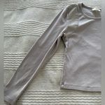 Maeve Anthropologie Faux Leather-Inset Pullover Stone Color size M Photo 2