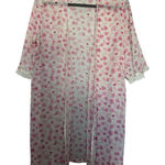 Expressions By California Dynasty Lingerie Medium Semi Sheer Robe Floral VTG Photo 0