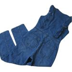 Madewell NWT Denim Ruffle-Sleeve Zip-Front Jumpsuit in Indigo Blue Stretch 4 Photo 5