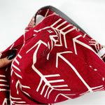 MARANDA LEE Red White Printed Tote Bag Diaper Bag Carry All Canvas Over Sized Photo 5