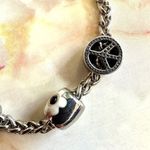Silver tone bird flower peace owl charm bracelet Photo 3