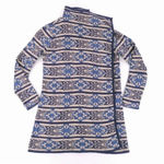 Lucky Brand Womens Blue/ Tan Aztec Open Front Cardigan Duster Sweater sz LRG Photo 1