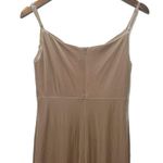 Revelry Skye Velvet Bridesmaid Dress Women’s Size 4 Champagne Slit Formal Gown Tan Photo 6