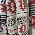 Maurice's Cardigan Sweater Size Large Western Fringe Longline Geo Duster NWT Photo 11