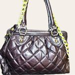 Dimoni brand gorgeous cocoa bean brown leather diamond quilted design ba… Photo 1