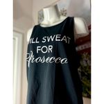 Workout Black “Will Sweat For Prosecco” Graphic Tank Top Women’s Size XL 14 Photo 3