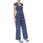 Avec Les Filles Floral Cap Sleeve Wide Leg Denim Jumpsuit Floral Sz 12 $249 Photo 3