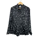 Equipment Revolve  all over star print satin black blouse sz M Photo 7