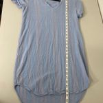 Cloth & Stone Anthropologie Blue Pink Striped Linen Blend T-Shirt Dress XS Photo 8