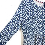 Boden Womens Long Sleeve Elastic Cuff Viscose Dress Mini Round Neck Size 8R Blue Photo 6