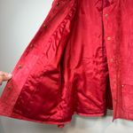 David Brooks Suede Jacket Red Snap Front Moto Minimalist Women's Sz Large Petite Photo 11