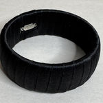 Furla  Wide‎ Chunky Bangle Bracelet Fabric Lined Black Photo 0