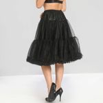 Hell Bunny Polly Petticoat Tulle Skirt Women L-XXL Black Sheer Tiered Rockabilly Photo 1