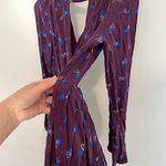 Free People FP Teagan Dress Purple Blue Long Flare Sleeve Cutout Mini Fit Flare Photo 7