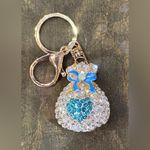 Source Unknown  Gold and Blue Crystal Keychain Photo 1