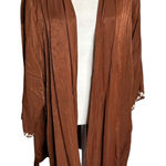 Rustydustty Bohemian Kimono Duster Cardigan Large Brown Embroidered Sleeve NEW Photo 0