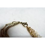 Yaduda Signed 3 Stand Gold Tone Blue Beads Lobster Claw Clasp Delicate Bracelet Photo 3