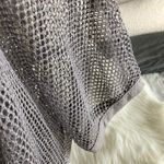 Elan  BEACH fish net bathing suit cover up Mesh Silver Photo 3