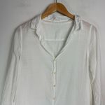 CP Shades  Textured Cotton Button Midi Dress Sz Small White Photo 4