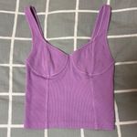 Aerie x-small purple ribbed cropped corset tank top Photo 1