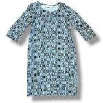 Max Mara S' linen shift dress Tunic Geometric Print Size Small 3/4 sleeve Photo 0