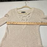 American Eagle  Outfitters Womens XS Sweater Knit Lace Up‎ V Neck Long Sleeve Photo 5