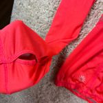 Athleta Long Sleeve V Neck Workout Top Coral Pink Athletic Shirt Women's Size S Photo 5