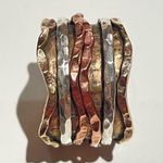 Tri Tone Metals Spinner Meditation Ring Size 8 Gold Silver Copper Jewelry Photo 3